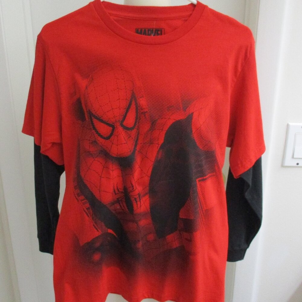 MARVEL SPIDERMAN RED & BLACK SHIRT - SIZE XXL (18)
